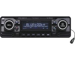 Caliber Autoradio met Bluetooth - USB, SD, AUX, FM - 1 DIN - Enkel DIN - Retro Oldtimer Look - Handsfree bellen (RMD120BT-B)