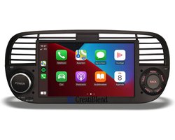 Carplay 2024 Fiat 500 | 2007-2015 | Zwart | 2GB + 32GB