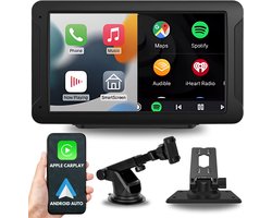 DELLA Carplay scherm - 7 inch - Apple Carplay & Android Auto (Draadloos) - Navigatiesysteem auto - Touchscreen - Extra bevestigingsmateriaal - Zwart & Pro versie