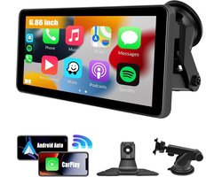 Draadloze Apple CarPlay & Android Auto - 6,86 inch IPS Touchscreen - Draagbare Autoradio