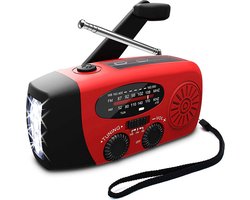 Draagbare noodradio - Noodradio Opwindbaar - Powerbank 2000 mAh - Zaklamp - Solar opwindbaar - Noodpakket - Noodrantsoen - Dynamo Radio - Draagbare Radio - Survival radio