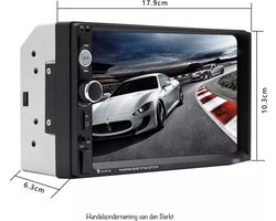 Dubbel din 7'' HD autoradio. Touchscreen, Bluetooth, Achteruitrijcamera.