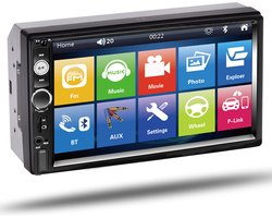 Dubbel Din Autoradio met Achteruitrijcamera | 7 inch Touchscreen | Bluetooth | Aux in