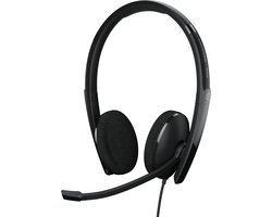 EPOS 1000901 On Ear headset Telefoon Kabel Stereo Zwart Noise Cancelling Volumeregeling, Microfoon uitschakelbaar (mute