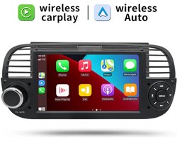 Fiat 500 ( ZWART ) 2008 - 2014 | Carplay & Android auto | Autoradio met Navigatie | android radio scherm | 2008 2009 2010 2011 2012 2013 2014