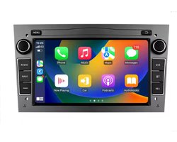 geschikt voor Opel Astra H Corsa C & D Agila Combo Antara Vectra Zafira Meriva Vivaro Tigra | Grijs 2002 - 2013 | Carplay & Android Auto | 2GB & 32GB | Autoradio met Navigatie | Radio scherm | 2003 2004 2005 2006 2007 2008 2009 2010 2011 2012