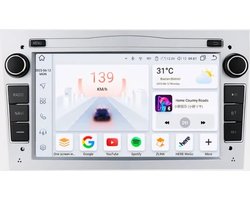 geschikt voor Opel Astra H Corsa C & D Agila Combo Antara Vectra Zafira Meriva Vivaro Tigra | Zilver grijs 2002 - 2013 | Carplay & Android Auto | 1GB & 32GB | Autoradio met Navigatie | Radio scherm | 2003 2004 2005 2006 2007 2008 2009 2010 2011 2012