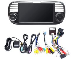 GRATIS CAMERA!  Fiat 500 2007-2015 Android 10 navigatie CarPlay 2+32GB Bluetooth USB WiFi ZWART