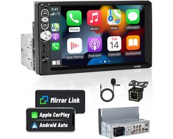 Hikity 1 DIN Autoradio - 7" Touchscreen HD - CarPlay & Android Auto