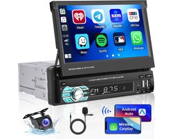 Hikity - 1 Din - Wireless CarPlay autoradio - Flip out scherm