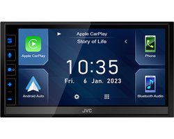 JVC KW-M785DWB 2-DIN Digital Media Receiver met 6.8" Capacitive Touch Monitor - Draadloos Apple Carplay / Android Auto