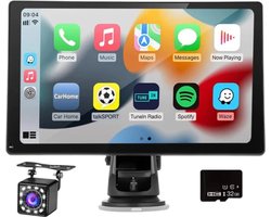 Navigatiesysteem Auto - 9 Inch - Touchscreen - Apple Carplay & Android Auto (Draadloos) - Carplay Scherm - Autoradio - Inclusief Achteruitrijcamera