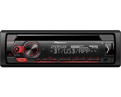 Pioneer DEH-S320BT Autoradio Enkel din Rood-CD Tuner-USB-Bluetooth - 4 x 50 W