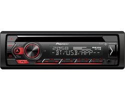 Pioneer DEH-S420BT Autoradio Enkel din Rood-CD Tuner-USB-Bluetooth - 4 x 50 W