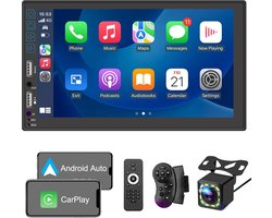 Racodiary - 2 Din Autoradio - Compatibel met Apple CarPlay en Android Auto - 7 Inch HD Touchscreen