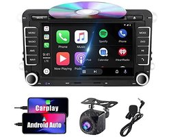 SEMAITU Android 12 Autoradio voor VW, Golf 5 6 Passat Polo Skoda Tiguan Seat, 9" Touchscreen Autoradio met GPS-navigatie - Zwart