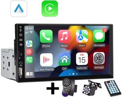 Stemap® Autoradio | 7 inch Touchscreen | Inclusief Achteruitrijcamera, Afstandsbediening & Stuurbediening | Multimedia | Apple Carplay | Android Auto | MirrorLink | 1 DIN Universeel | Bluetooth | USB