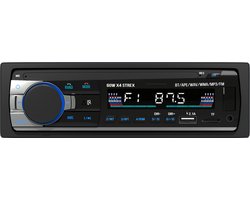 Strex Autoradio met Bluetooth voor alle auto's - USB, AUX en Handsfree - Afstandsbediening - Enkel DIN Auto Radio met Ingebouwde Microfoon