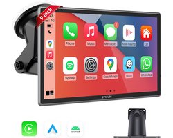 Strolox 9 Inch Carplay scherm - Draadloze Apple carplay & Android Auto - Navigatiesysteem - Universeel Auto Stereo Bluetooth - USB-C aansluiting - 2 montage beugels - 2024