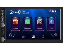 TechU™ Autoradio T134 – 2 Din met Afstandsbediening & Stuurwielbediening – 7.0 inch Touchscreen Monitor – FM radio – Bluetooth & Wifi – USB – SD – Handsfree bellen – GPS Navigatie – Android 10 – 1GB RAM +16GB ROM – Incl. Inbouwmicrofoon