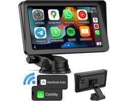 YONO Scherm geschikt voor Apple Carplay en Android Auto - Draadloos Autoradio Dongle - Bluetooth Multimedia Player - 7 inch