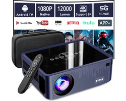 4K UHD-projector 5G - WiFi - Bluetooth - IOS/Andriod - Smart Beamer - Home Theater-film - Draagbaar - HDMI - USB