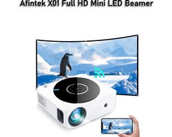 Afintek X01 Native Full HD 1080p Mini LED Beamer - WiFi - 4D keystone - 6500 lumen