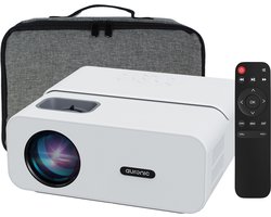 Auronic Beamer - 10.000 Lumen - WiFi - 170 inch Projector - Full HD - HDMI-kabel - Afstandsbediening en Draagtas - Wit