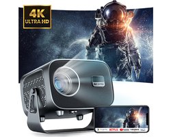 Biem It - K1 Pro Mini Beamer - Projector - Inclusief HDMI kabel - 4K Ultra HD - Wifi & Bluetooth - Android 11.0 - Draagbare Beamer - Home Cinema - 2024 Model