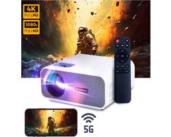 Bradedos® Mini Beamer - Full HD - (4k-Ondersteuning) - 10.000 Lumen - Streamen vanaf je telefoon met wifi - Android/iOS - Mini projector