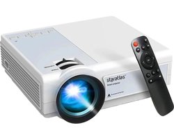 Bramboo - Mini Beamer - Mini projector - FHD - Stream vanaf telefoon - Wifi 6 - 5G - Bluetooth - Tot 200 inch - 1080p beamer - 4K Output - 360 Ansi lumen - 2000:1 contrast - Stereo speakers - HDMI - VGA - USB - 3.5mm mini jack