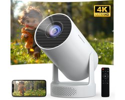 Brightbeam Max - Mini Beamer - 4K Beeldkwaliteit - 8000 Lumen - Home Cinema - Ingebouwde Android 11.0 - Voor iOS en Android - Streamen vanaf je telefoon