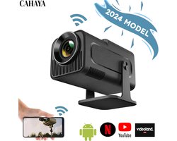 Cahaya 2024 ULTRA model - WiFi 6 mini beamer- Ultieme draagbare beamer - 390 ANSI - 4K - 1080p - Android - Apple - Bt 5.0