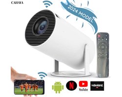 Cahaya 2024 vernieuwd model - Mini Beamer - mini projector - draagbare beamer - projector / beamer - Geïntegreerd Android 12.0 systeem - Screen mirroring smartphone - Home cinema