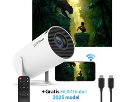 Cahaya 2025 vernieuwd model + Gratis HDMI kabel- Pro versie - Mini Beamer - mini projector - draagbare beamer - projector / beamer - Geïntegreerd Android 12.0 systeem - Screen mirroring smartphone - Home cinema