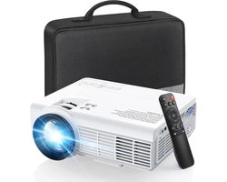 Carlovo Projector - Mini Beamer - Mini Projector - Beamer - Draagbare Projector - Thuisbioscoop - LED - Afstandsbediening - Inclusief Reistasje - Wifi - Bluetooth - Full HD 1080P - Wit