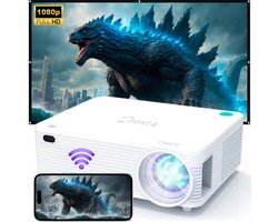 Chesto Beamer Full HD (4K-Ondersteuning) - 10.000 lumen - Inclusief draagtas - Streamen vanaf je telefoon met wifi - Inclusief 100'' Projectiescherm