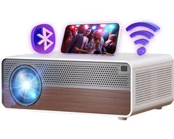 Chesto Beamer FULL HD Android 9.0 Beamer (4K/3D-Ondersteuning) - 14.000 Lumen - Streamen vanaf je telefoon met wifi - Inclusief 100'' projectiescherm