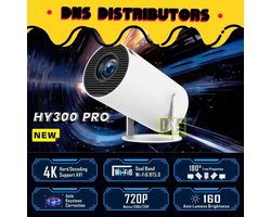 Directly Projector Hy300 Pro - Mini beamer - 4K Android 11 Dual Wifi6 - 260Ansi - Allwinner H713 Bt 5.0 1080P 1280*720P - Home Cinema Outdoor Projetor