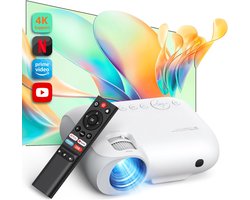 Draagbare Projector - WiFi en Bluetooth - Thuisbioscoopkwaliteit - Beeld en Geluid - Draadloze Connectiviteit - Projector voor Entertainment - Gemakkelijk te Gebruiken - Compact en Draagbaa