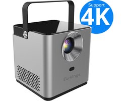 Earkings Beamer Projector 4K Support - Mini Beamer Projector met Android Apps - Draagbare Beamer - Grijs