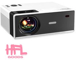 HFL Goods Projector - 1080P En 4K ondersteunt - Uitgerust Met 3D En Android-Compatibiliteit - Ideaal Voor Zowel Binnen Als Buitenfilms - 10.000 Lumen Helderheid - Naadloze Verbinding Via: IOS, WiFi 5G, En HD - Wit met Zwart