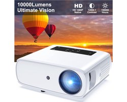 HOPVISION - 1080p - Full HD Beamer - 10.000 Lumen - Ondersteunt 4K