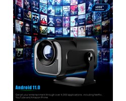 HY320 MINI Nieuw 720 P Android 11 4 K Projector- 320 ANSI Wifi6 BT5.0 Cinema Outdoor- Draagbare 180 ° Draaibare projector voor schakelaar