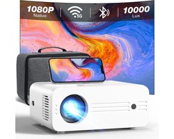 iZEEKER - 5G WiFi Bluetooth Projector - 1080P Full HD - 300'' Scherm - Met Draagtas