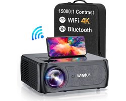 K4 5G Wifi Bluetooth Projector-Mini Beamer-Full Hd Inheemse 1080P -4K Kwaliteit- Scherm - Projector -500 Ansi 6D -Draagbaar en Heldere Beelden- Zwart