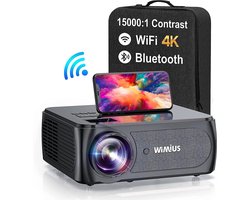 K8 5G Wifi Bluetooth Projector-Mini Beamer-Full Hd Inheemse 1080P -4K Kwaliteit- Scherm - Projector -500 Ansi 6D -Draagbaar en Heldere Beelden- Zwart