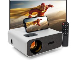 Korty Mini Beamer Projector - 1920x1080P Full HD - 4K-Ondersteuning & 3D Mogelijkheden - Bluetooth 5.0 - 4000 Lumen - Streamen Vanaf Je Telefoon / Tablet / PC / Laptop met WiFi