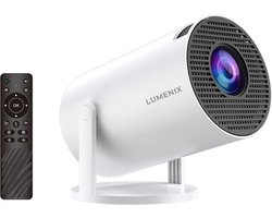 Lumenix R1 Mini Beamer - 4K Beeldkwaliteit - Android 11.0 - Projector Scherm - WiFi 6 & Bluetooth 5.2 - Model Najaar 2024 - Voor iOS en Android - Home Cinema - Wit