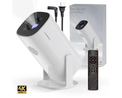 Lumenix S1 Mini Beamer - 4K Beeldkwaliteit - Android 11.0 - Projector Scherm - Dual Band WiFi 6.0 & Bluetooth 5.0 - Model Najaar 2024 - Voor iOS en Android - Home Cinema - Wit